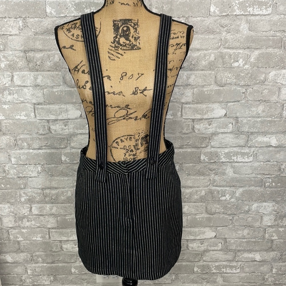 Sweet Pot Striped Overall Skirt Jumper